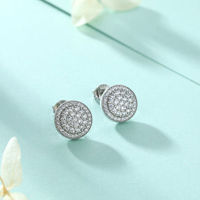 S925 Pure Silver Fashionable Exquisite Round Stud Earrings