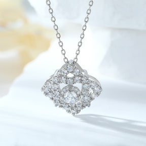 S925 Sterling Silver Light Luxury Rhombus Pendant Clavicle Chain Necklace