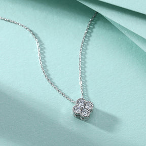 S925 Sterling Silver Clavicle Chain Light Luxury Four-Leaf Clover Full Diamond Pendant Necklace