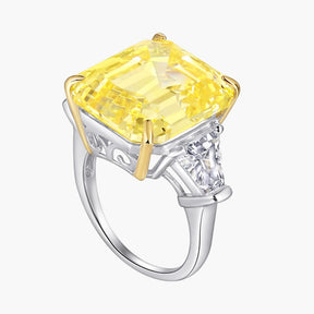 S925 Pure Silver Light Gold Rectangular Simple Ring