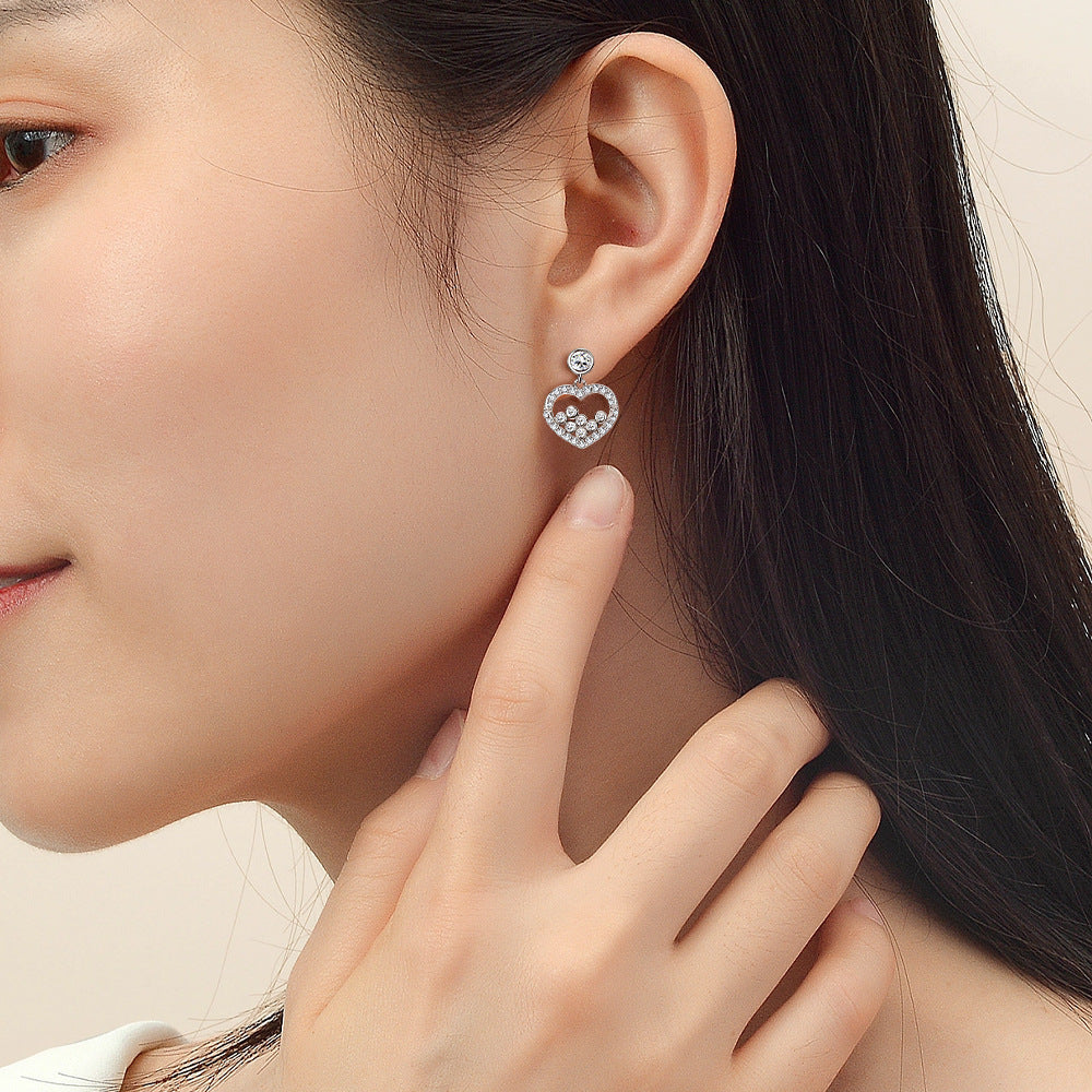 925 Pure Silver Fashion Heart-shaped Earrings