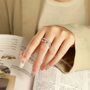 S925 Silver Ring Pendant Necklace Three-Ring Ring Earrings Jewelry Set Three-Piece Set