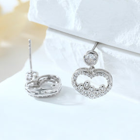925 Pure Silver Fashion Heart-shaped Earrings