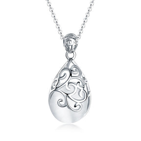 S925 Pure Silver Hollow Vintage Crystal Clavicle Chain Pendant Necklace