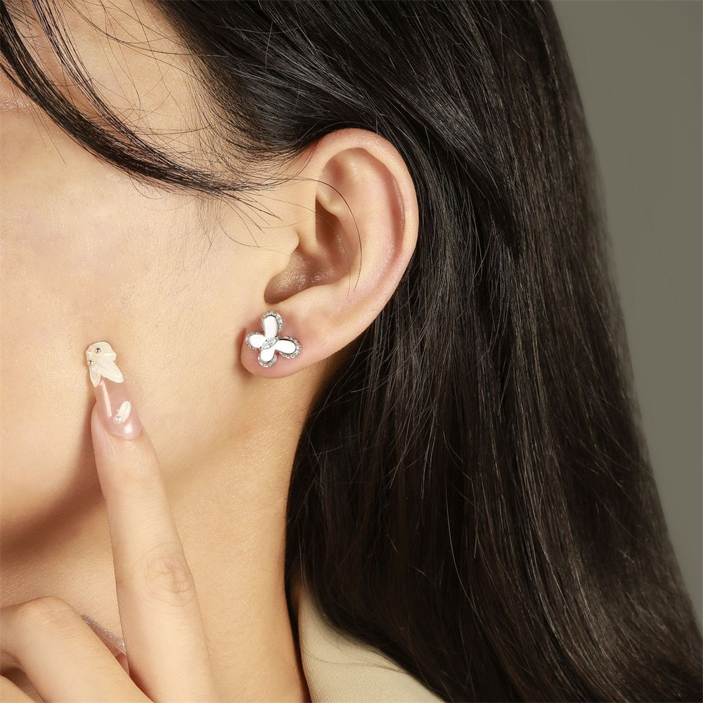 S925 Pure Silver Simple Bow Stud Earrings