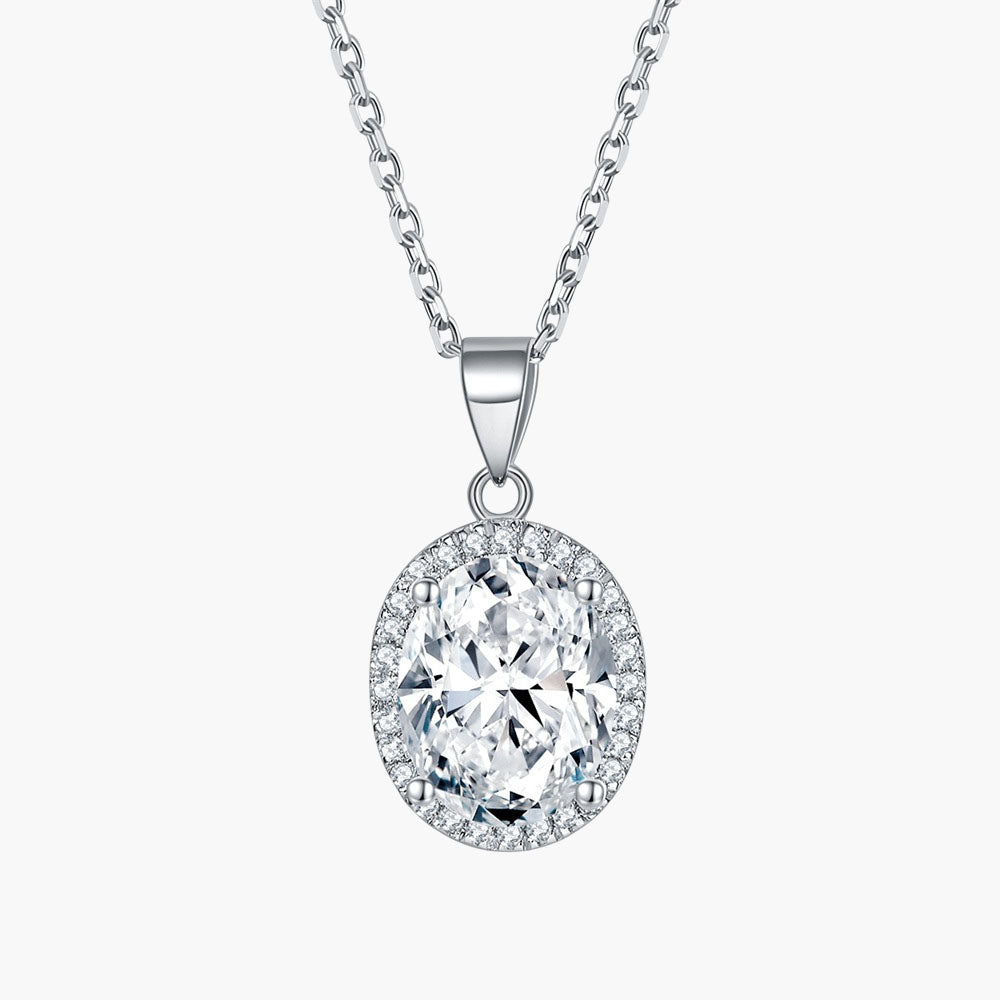 S925 Sterling Silver Full Diamond Ring Necklace Earrings High-End Jewelry Set Three-Piece Set