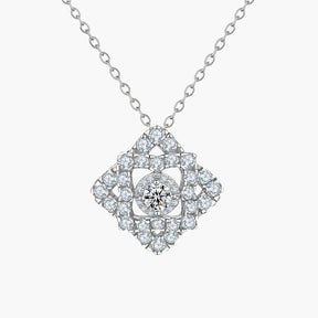 925 Sterling Silver Four-Leaf Clover Earrings Diamond Necklace Ring Jewelry Set Three Pieces