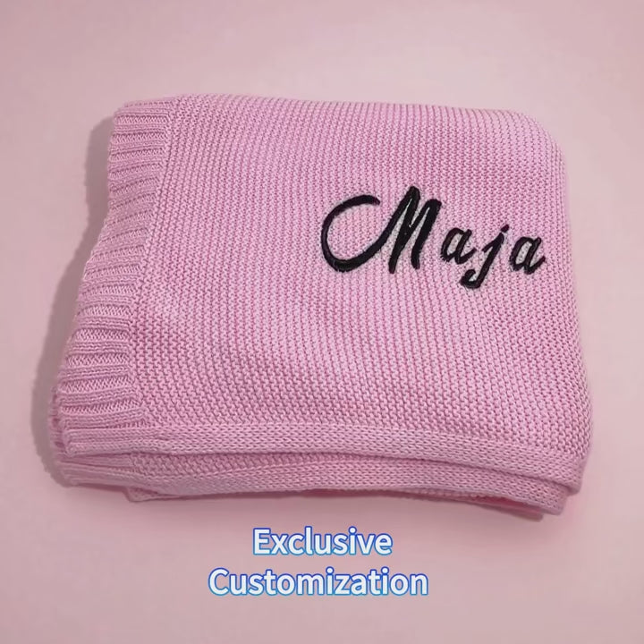 Personalized Embroidered Baby Blanket with Name | Custom Newborn Keepsake | Soft Nursery Essential | Perfect Baby Shower, Birth & Birthday Gift