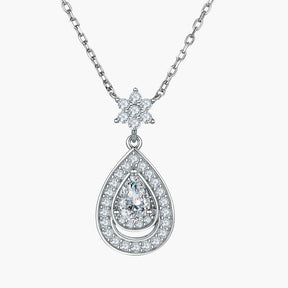S925 Pure Silver water drop stars Necklace Ring Earrings Bracelet Jewelry Set Four-Piece Set