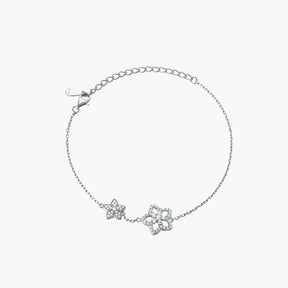 S925 Sterling Silver Star Pendant Necklace Ring Star Earrings Bracelet Jewelry Set Four-Piece Set
