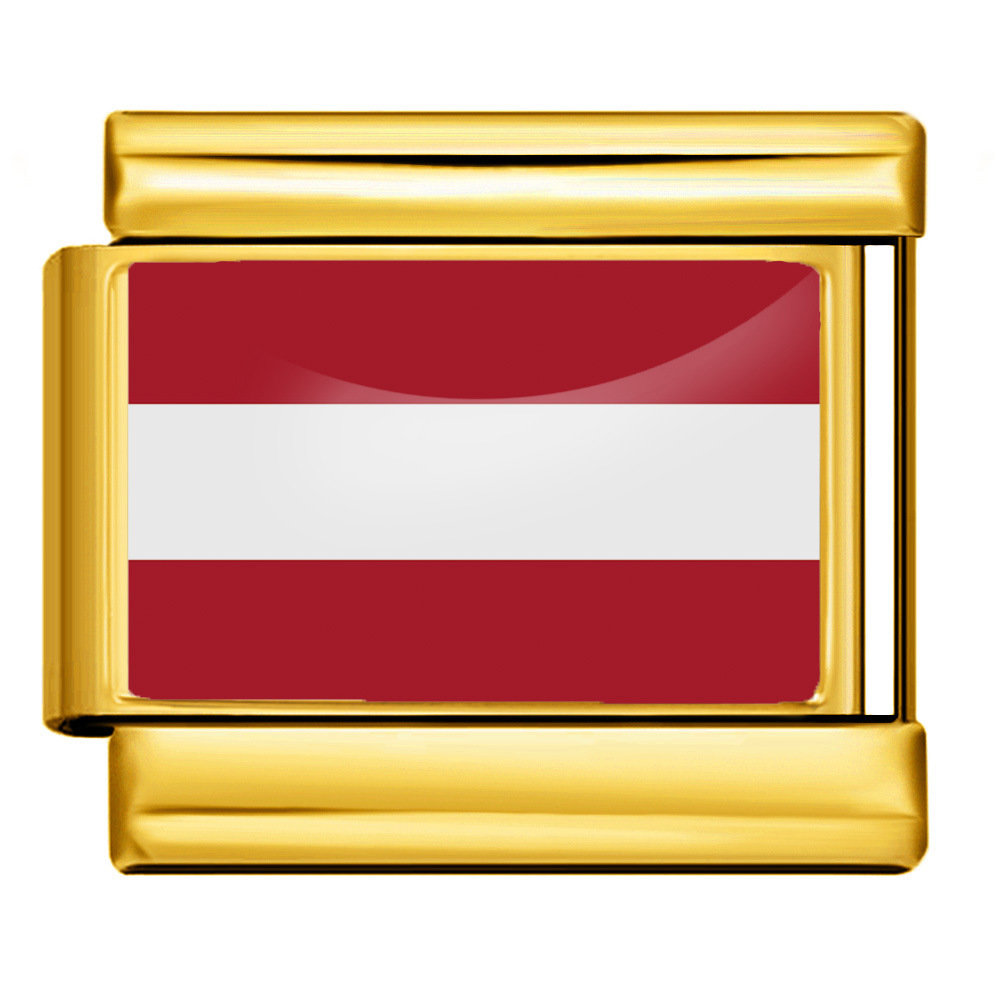 Austrian flag Italian charm link stainless steel for modular bracelet