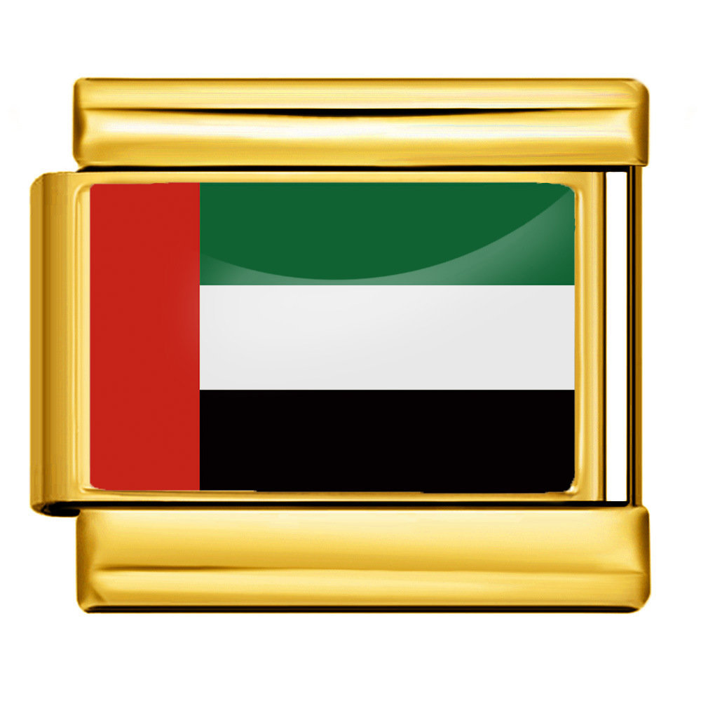 Custom Italian flag stainless steel charm link for modular bracelet