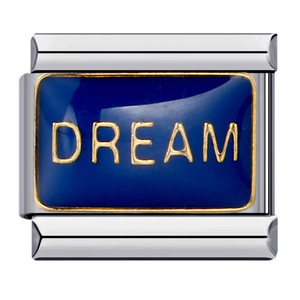 Dream word Italian charm link stainless steel for modular bracelet