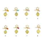 Personalized star locket keychain with custom golden retriever photo and cute strawberry charm.