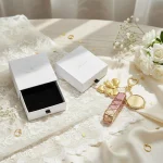 Personalized Lipstick Bag Charm - Gold Bow & Floral Resin for Wedding