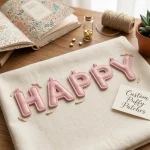 Pink Puffy Faux Leather Letter Charms A-Z Set 3D Stitched