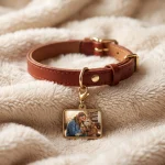 Custom Photo Charm Gold Plated, Personalized Picture Keychain with Lobster Clasp