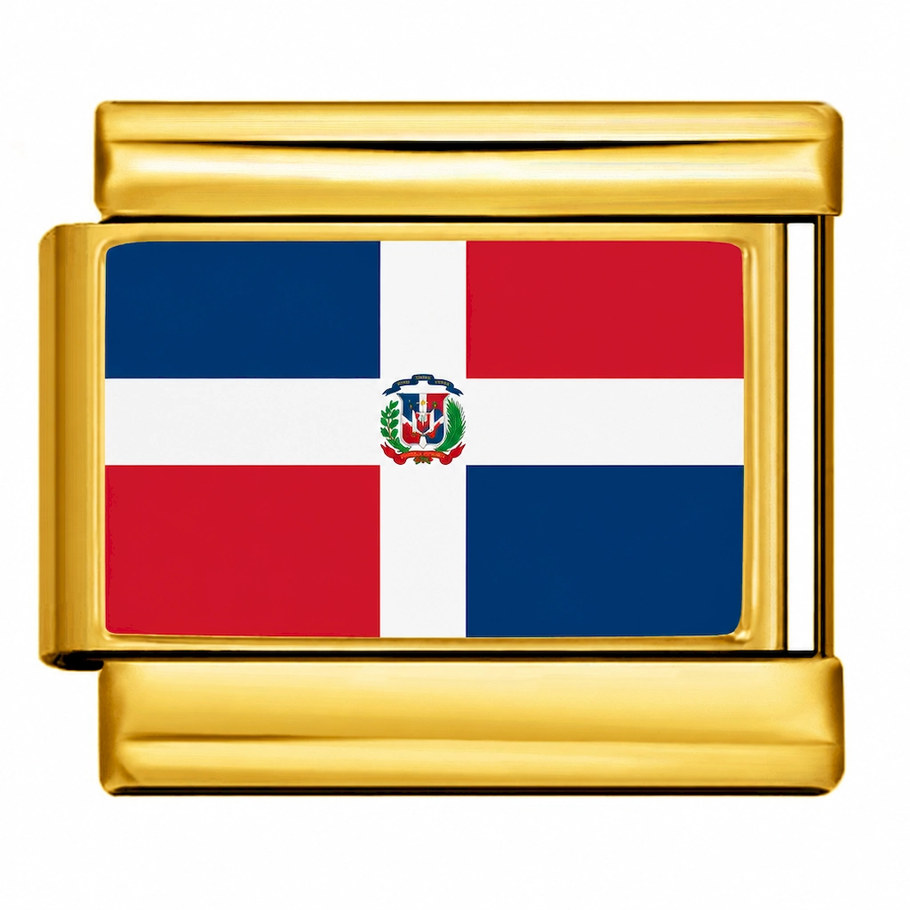 Dominican Republic National Flag Italian Charm Module