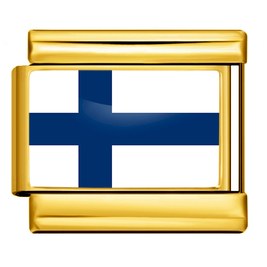 Finland National Flag Italian Charm Module