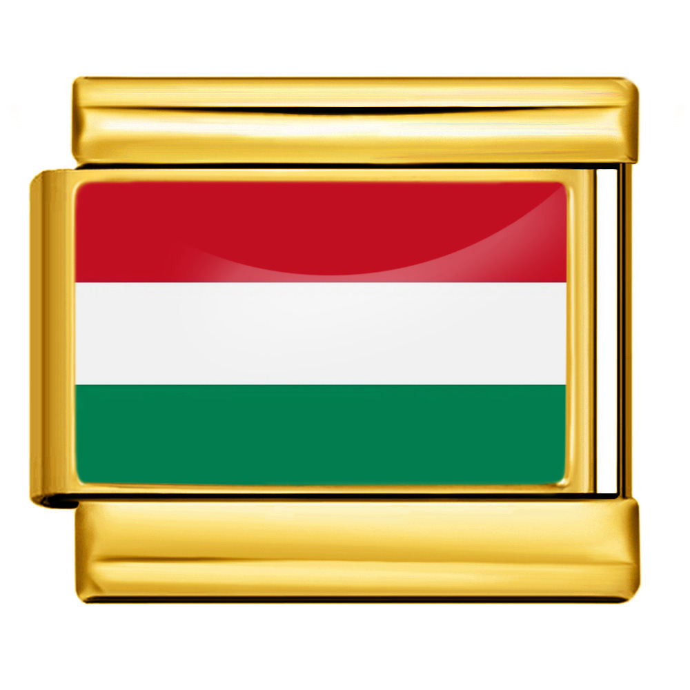 Hungary National Flag Italian Charm Module