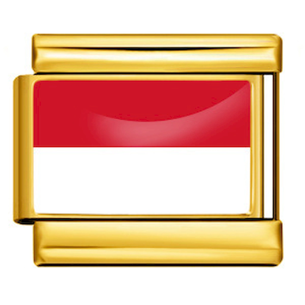 Monaco National Flag Italian Charm Module