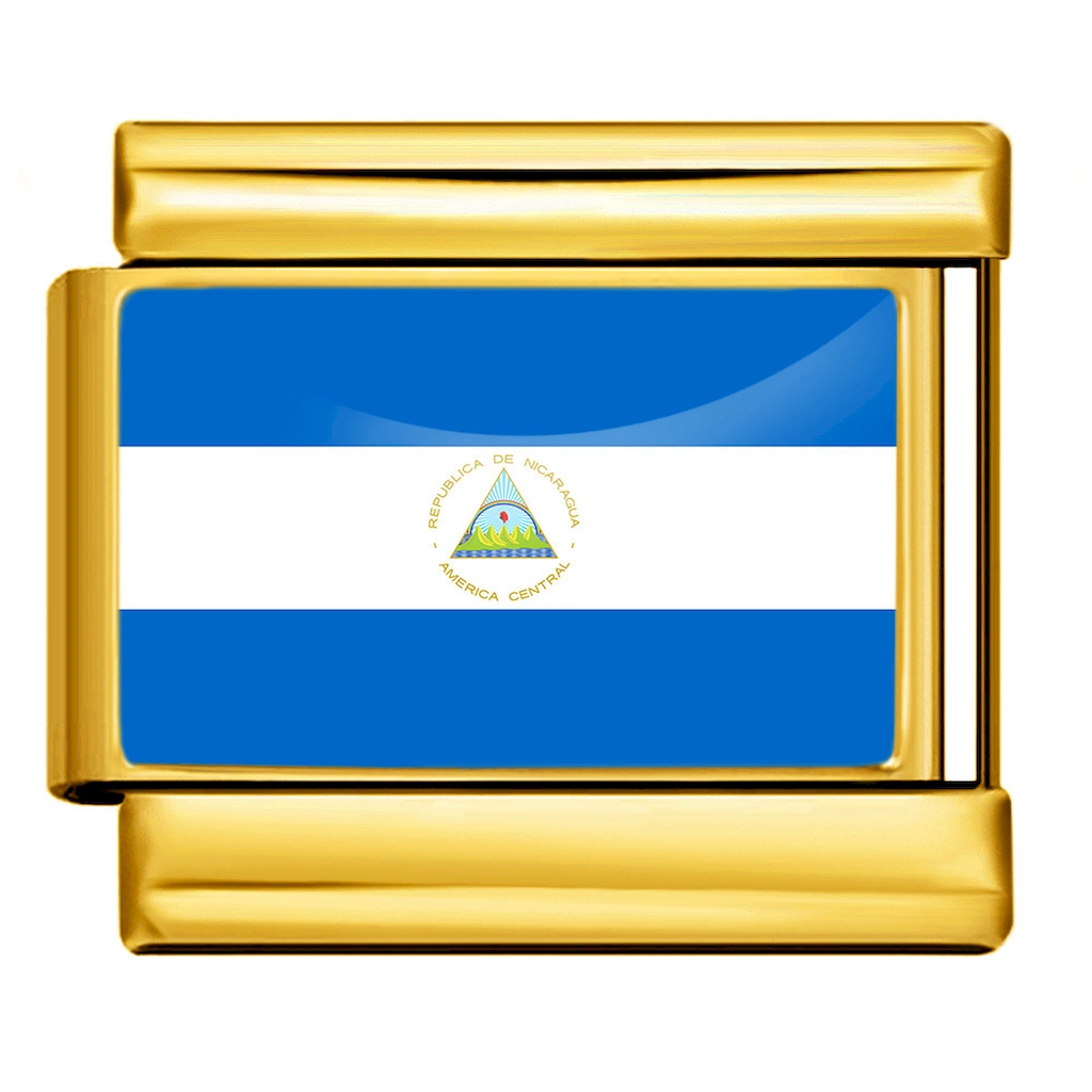 Nicaragua National Flag Italian Charm Module