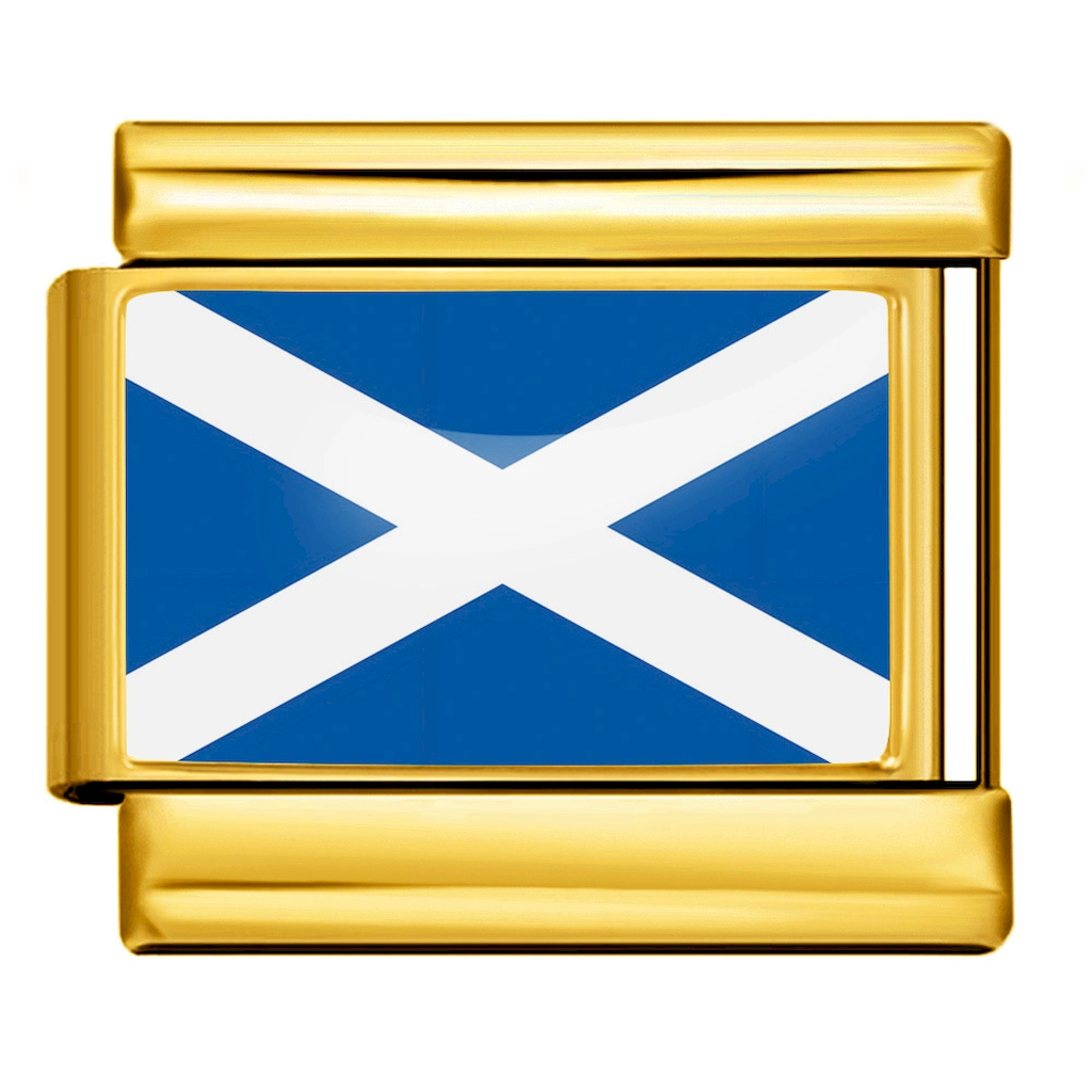Gold Plated Scotland Flag Bracelet Link