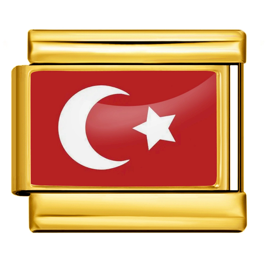 Turkey Crescent Star Italian Charm Module