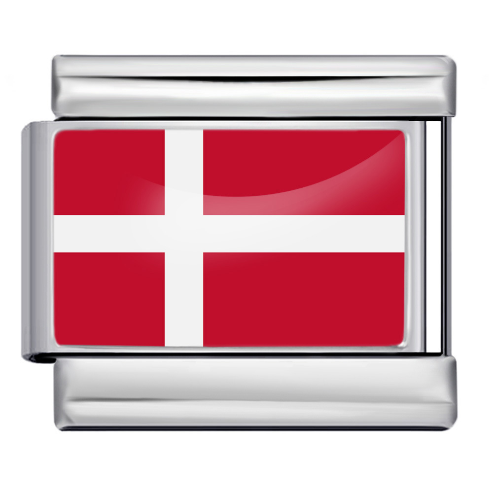 Denmark National Flag Italian Charm Module