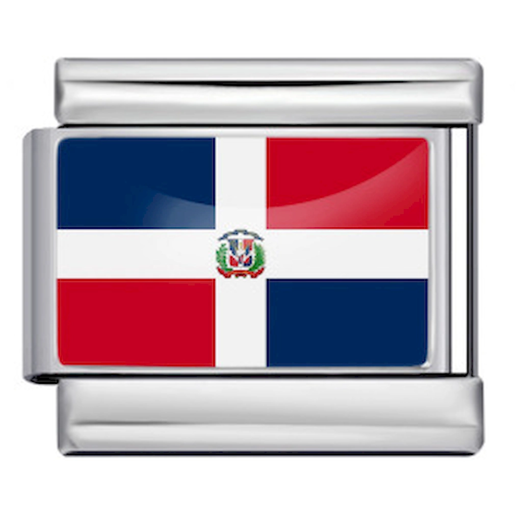 Dominican Republic National Flag Italian Charm Module
