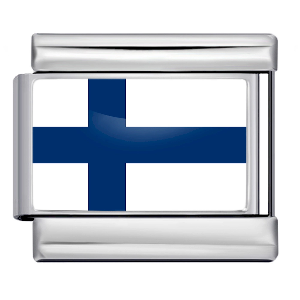 Finland National Flag Italian Charm Module