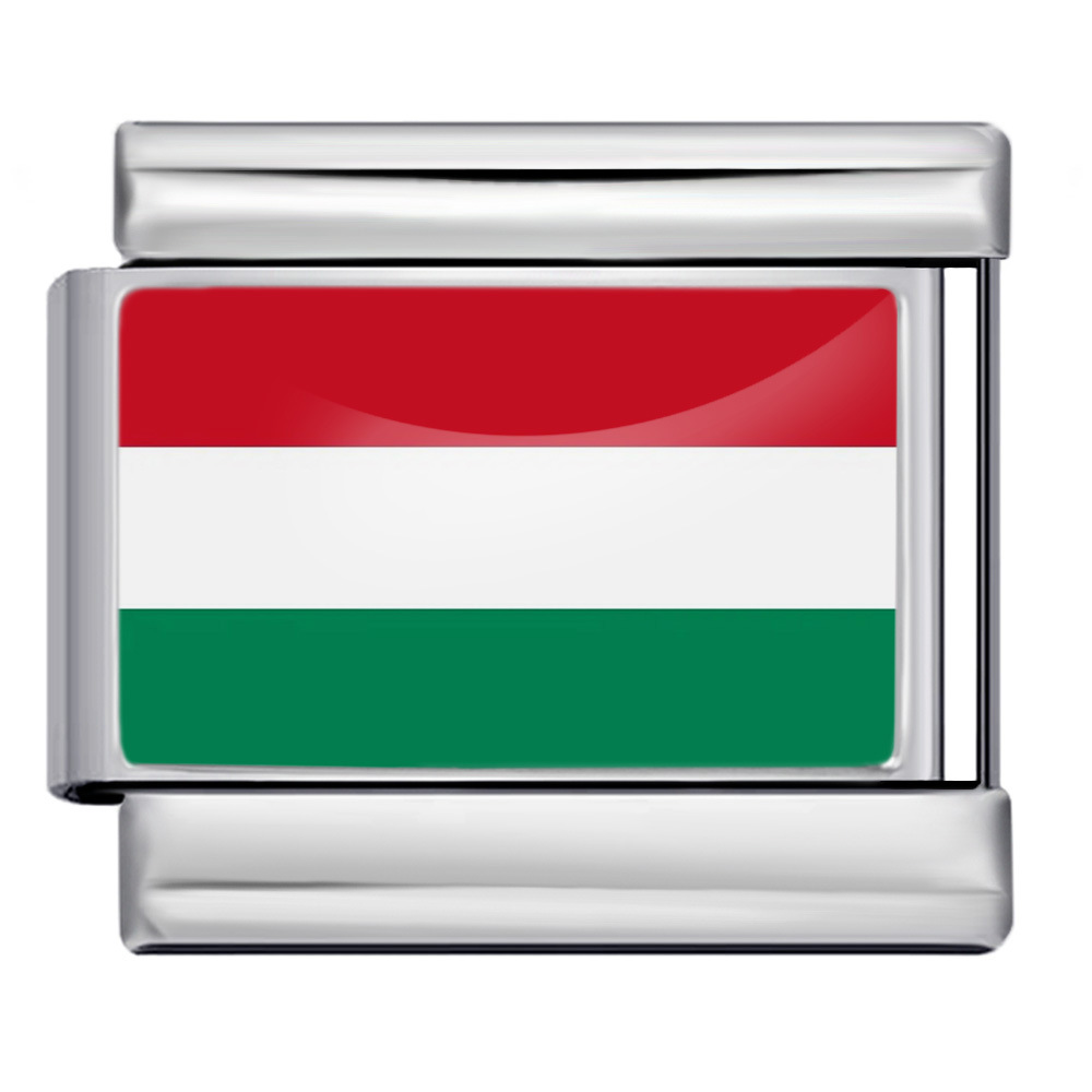 Hungary National Flag Italian Charm Module