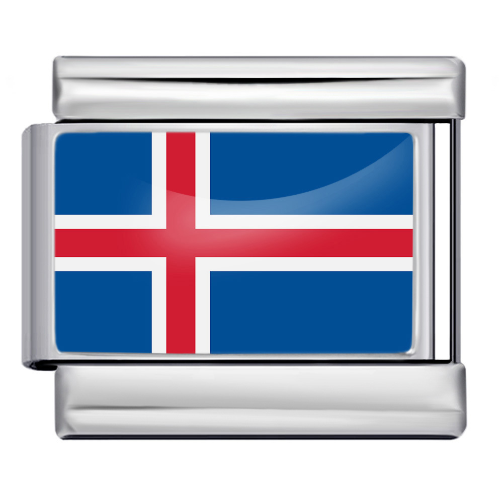 Iceland National Flag Italian Charm Module
