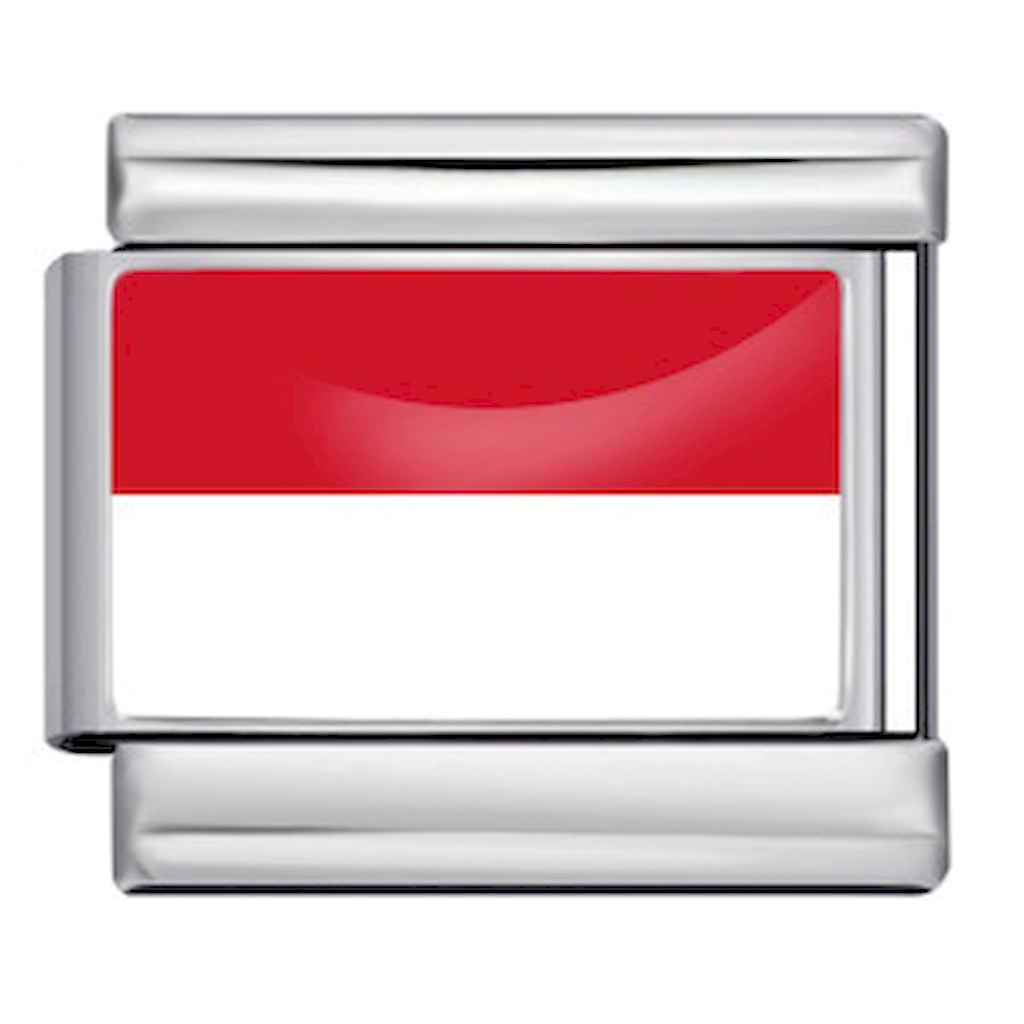 Monaco National Flag Italian Charm Module