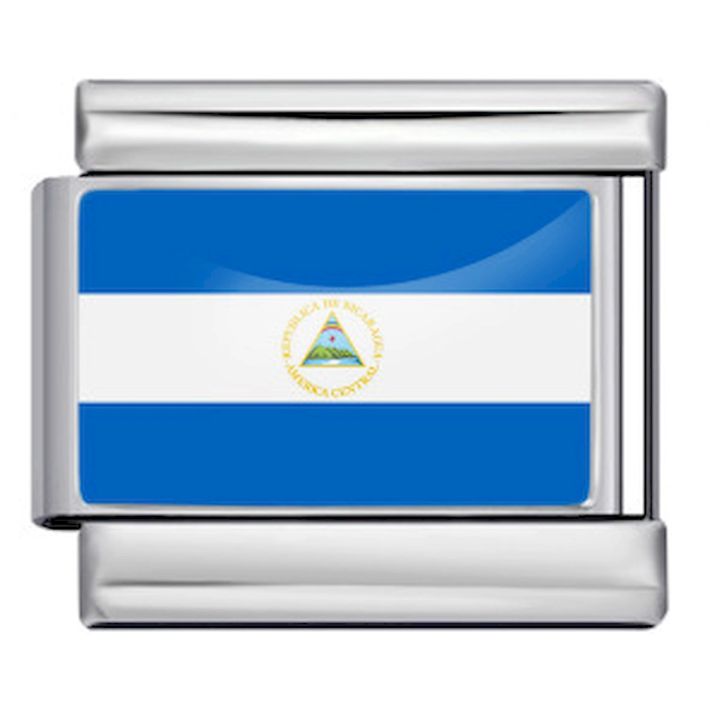 Nicaragua National Flag Italian Charm Module