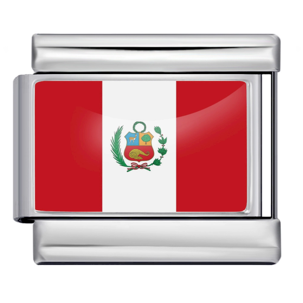 Peru National Flag Italian Charm Module