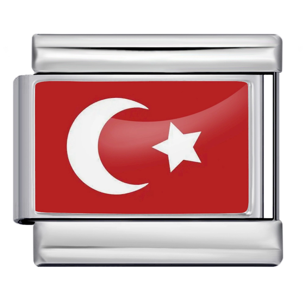 Turkey Crescent Star Italian Charm Module