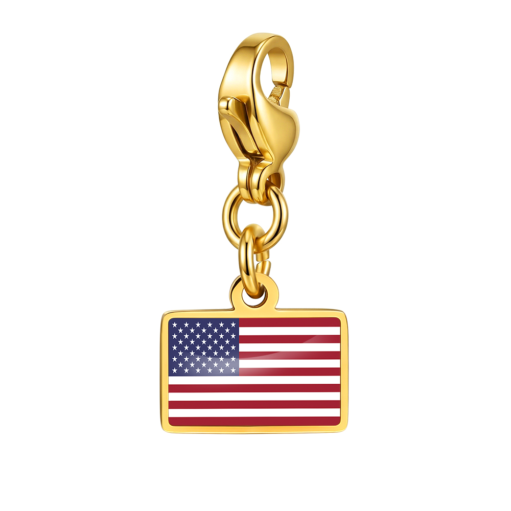 American Flag Charms featuring the USA stars and stripes design