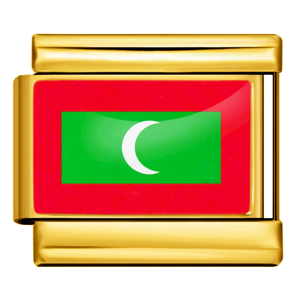Maldives National Flag Italian Charm Module
