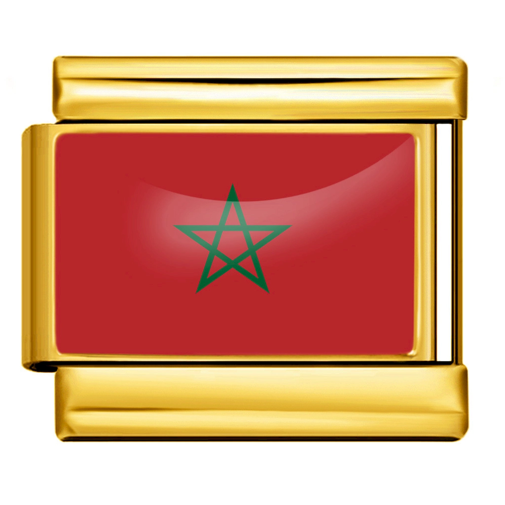 Morocco National Flag Italian Charm Module
