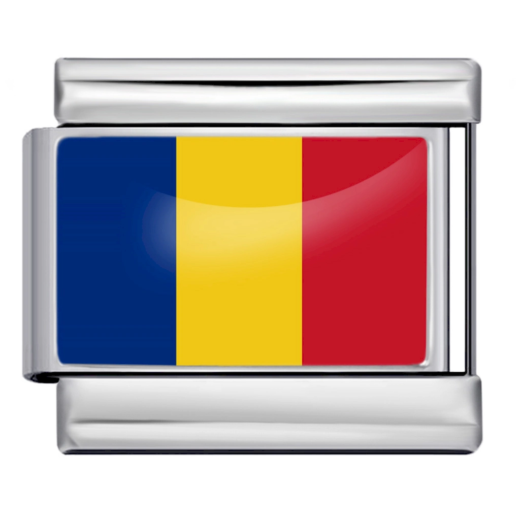 Chad Flag Stainless Steel Italian Link Module