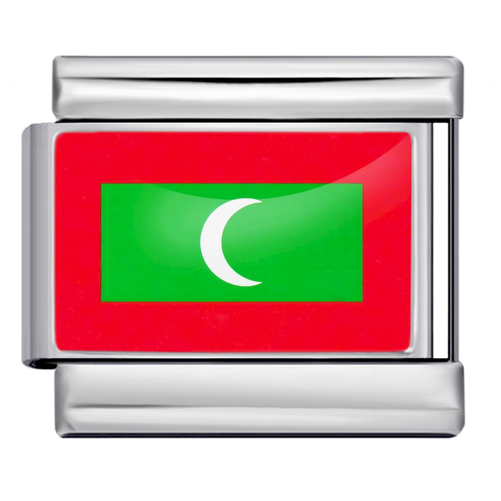 Maldives National Flag Italian Charm Module