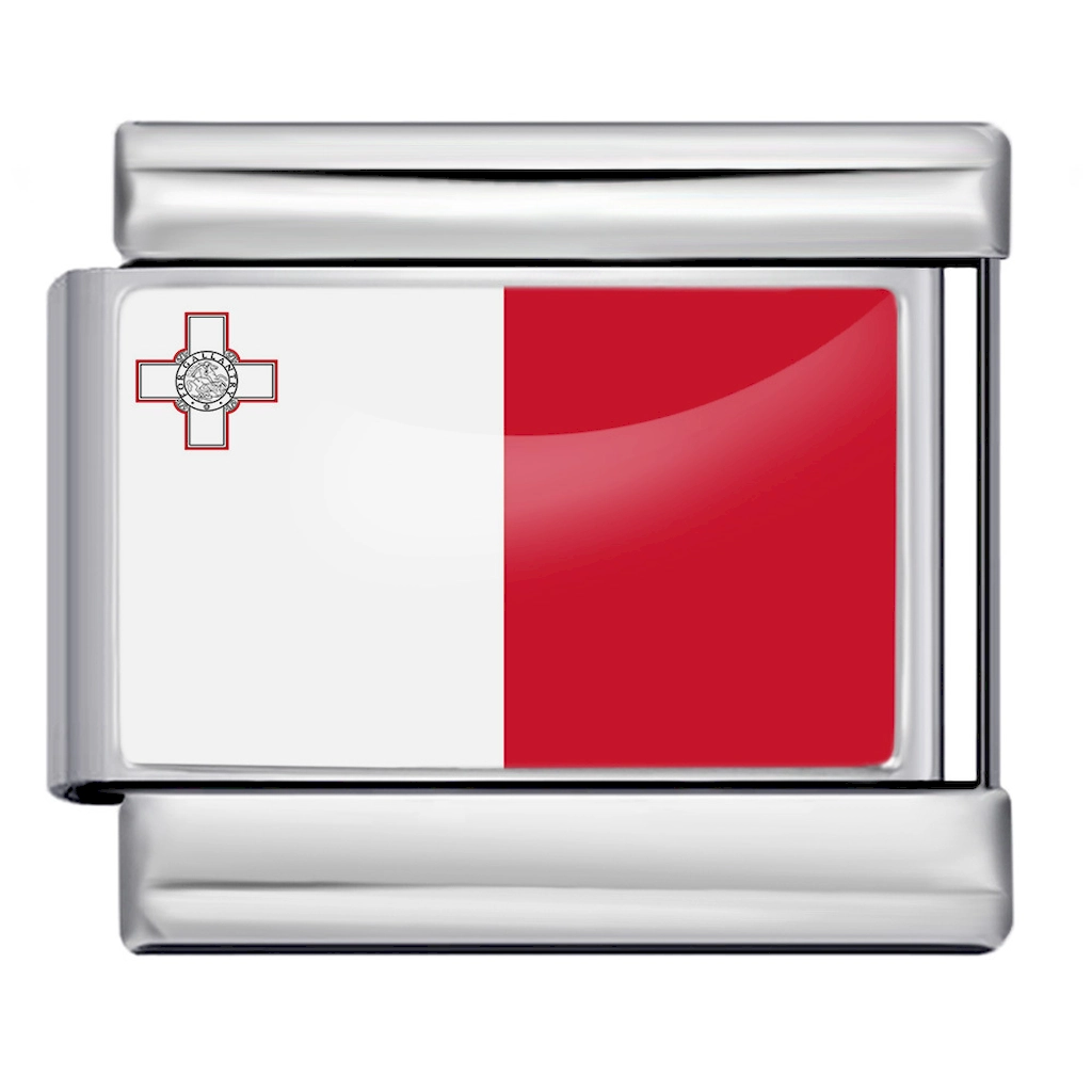 Malta Flag Stainless Steel Italian Link Module