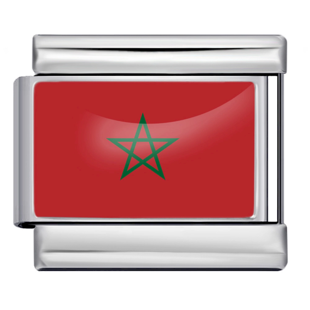 Morocco National Flag Italian Charm Module
