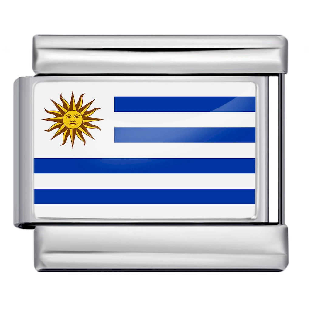 Uruguay Flag Stainless Steel Italian Link Module