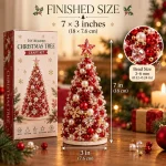 Beaded Christmas tree kit, colorful pearl beads, star topper, DIY craft with step-by-step instructions.